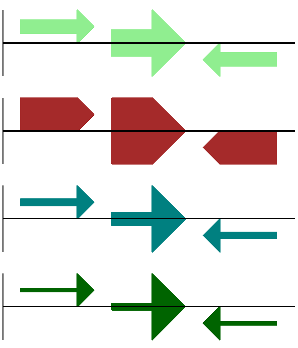 Simple GenomeDiagram showing arrow shaft options